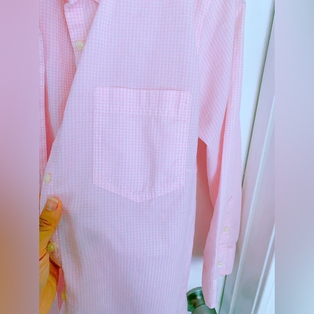 Banana Republic Cotton Button-Down Collared Shirt Pink 3/4 Sleeve SZ 6 - Picture 5 of 9